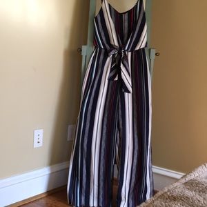 Striped romper jumpsuit